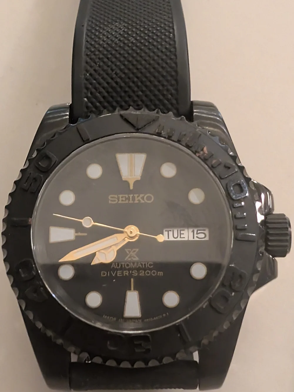 Custom Seiko Mod Automatic Diver • Black & Gold • NH36 • Built by Jonathan JP